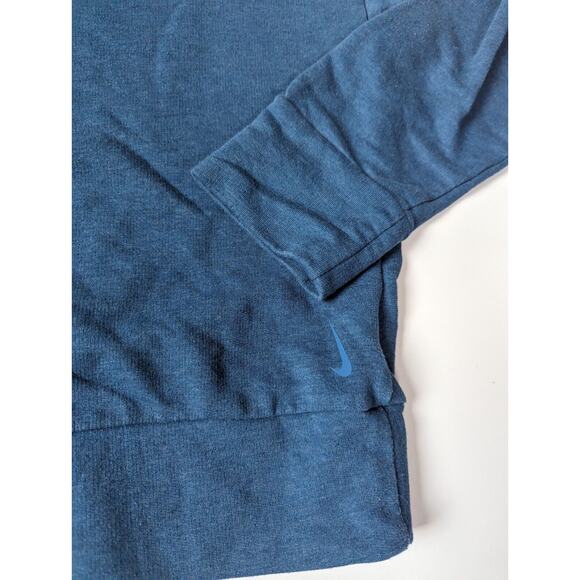 Nike Dri-Fit Woman's Large Blue Crop Open Back Long Sleeve Sweatshirt - Picture 4 of 6